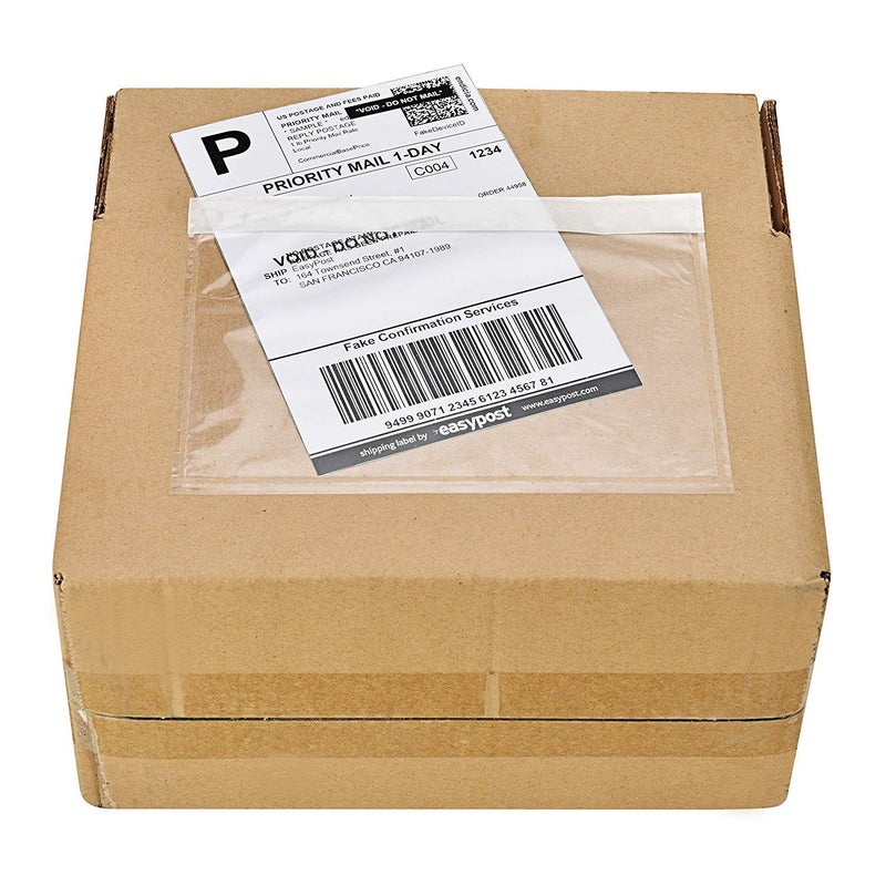 9527 Product 6" x 9" Clear Adhesive Top Loading Packing List Clear Shipping Pouches, Mailing/Shipping Label Envelopes (500 Pack) - Image 1